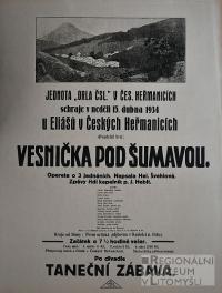 České Heřmanice, Orel, Vesnička pod Šumavou - plakát, 1934
