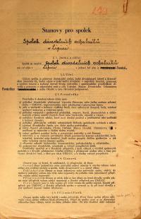 Lipice, Spolek divadelních ochotníků, spolkové stanovy, 1939