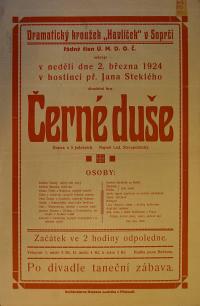 Sopřeč, Havlíček, Černé duše - plakát, 1924
