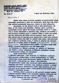 Jihlava, Klicpera, korespondence spolku, Želenského okrsek Brno - zípis, 1945