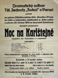 Peruc, Sokol, Noc na Karlštejně - plakát, 1918