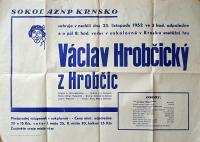 Krnsko, Sokol, Václav Hrobčický z Hrobčic - plakát, 1952