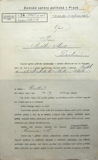 Deštná, Spolek divadelních ochotníků, povolení nového ustavení a stanov, 1923