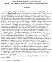 Josefodolské divadelní jaro 2010, hodnocení přehlídky