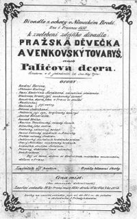 Havlíčkův Brod, Paličova dcera - plakát, 1850