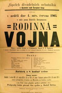 Kostelec nad Černými Lesy, SDO, Rodinná vojna - plakát, 1905