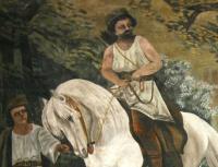 Chlum, opona Oldřich a Božena, detail Oldřich po restaurování, 2012