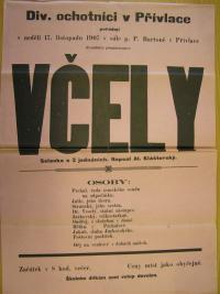 Přívlaka, Div.ochotníci, Včely, Klášterský, 1907 - plakát