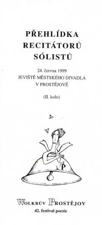 Prostějov, 42. Wolkrův Prostějov, program sólových recitátorů - 2. kolo, 1999, titl. str.