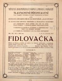 Hradec Králové, JDO Klicpera, Fidlovačka - plakát, 1917