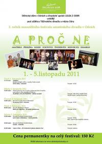 Odry, Nesoutěžní festival amatérského divadla A proč ne  - plakát, 2011