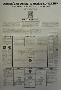 Matěj Kopecký, loutkářská dynastie, 1927