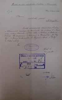 Sebranice, Častolar, oznámení valné hromady, 1926