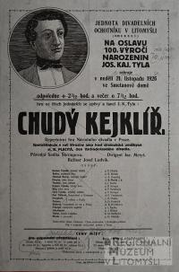 Litomyšl, JDO, Chudý kejklíř - plakát, 1927