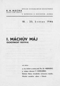 Doksy, Máchův máj, 1. ročník, programový leták 1946