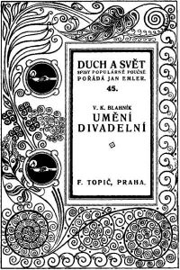 Titulní strana:  V.K.Bahník: Umění divadelní