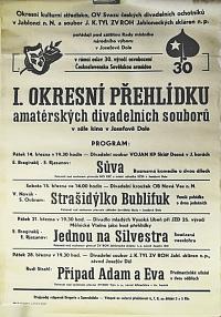 Josefův Důl, I. Okresní přehlídka amatérských divadelních souborů - plakát, 1975