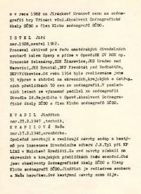 SČDO, Klub scénografů, výstava Česká amatérská scénografie, PQ 1983, charakteristika účastníků výstavy Hnilička(pokrač.), Istel, Kvapil, Kvapilová