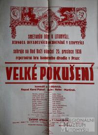 Litomyšl, JDO, Velké pokušení - plakát, 1936