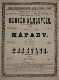 Čáslav, Řemeslnicko-živnostenská beseda, Medvěd námluvčím, Nápady, Herkules - plakát, 1895
