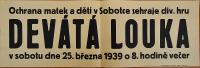 Sobotka, Ochrana matek, Devátá louka - plakát, 1939