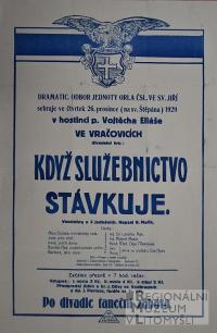 Svatý Jiří, Orel, Když služebnictvo stávkuje - plakát, 1929
