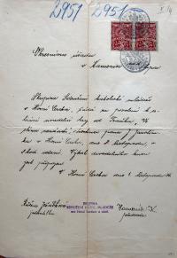 Horní Cerekev, Katolická mládež, žádost o povolení představení, 1936