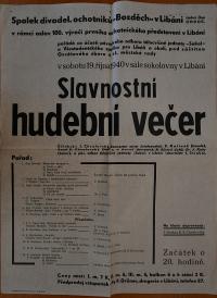 Libáň, Bozděch, 100. výročí prvního ochotnického divadla v Libáni, Hudební večer, 1940