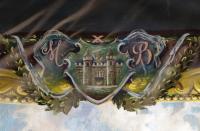 Beroun, Sokol, veduta města v rámu, detail opony, autor Pavel Vyhnanovský,1936