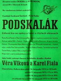 Trhové Sviny, Koh-i-noor, činoherní div. soubor ZV ROH, Podskalák – plakát, 1973