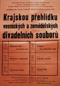 Meziměstí, Krajská přehlídka vesnických a zemědělských divadelních souborů Vč kraje - plakát, 1979