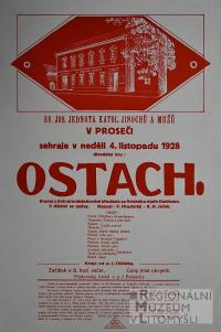 Proseč, Svatojosefská jednota, Ostach - plakát, 1928