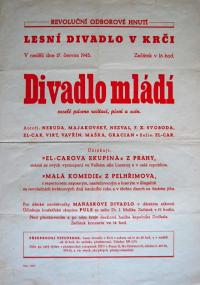 Pelhřimov, Dramatické studio mladých, Praha-Vysočany, El-Car, Praha, hlavní město, Puls- plakát, 1945