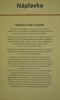 Lysá nad Labem, výstava DIVADLO JE PODIVUHODNÁ VĚC..., DS Náplavka 1, výstavní panel, 2018