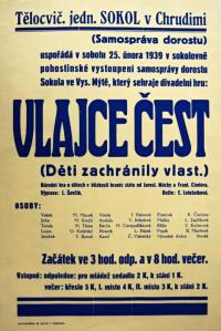 Vysoké Mýto, Sokol, Vlajce čest - plakát, 1939