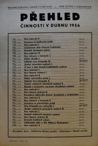 Pardubice, Dům osvěty, vzdělávací kurzy - plakát, 1956