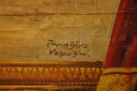 Opona, Libuše vítá Přemysla, podpis autora JIndřich Boška