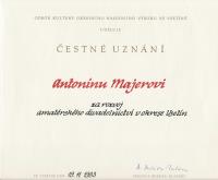 Valašské Meziříčí, DS JKZ, diplom setkání divadelníků, 1983