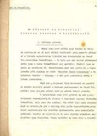 VODSEĎÁLEK, František Na výpravě za lidovou divadelní tvorbou v Podkrkonoší. Strojopis přednášky 1945, 48 s.