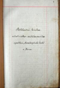 Horka, Čech, Pokladní kniha, 1907 - 1940