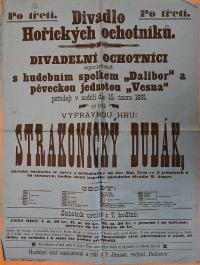 Hořice, JDO, Dalibor, Vesna, Strakonický dudák - plakát, 1891