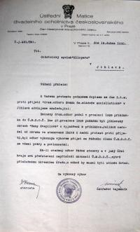 Jihlava, Klicpera, korespondence spolku, Jihlava, SČM, 1930