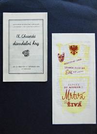 Choceň, Choceňské divadelní hry - program, 1956