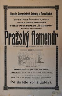 Pardubice, Řemeslnická jednota, Pražský flamendr - plakát, 1908