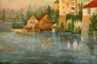 Oseček, Ochotníci, detail opony Poděbradský zámek, 1886