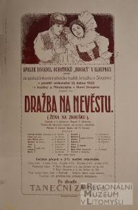 Horní Sloupnice, Horský, Dražba na něvěstu - plakát, 1925