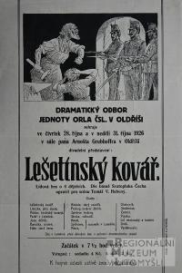 Oldříš, Orel, Lešetínský kovář - plakát, 1926