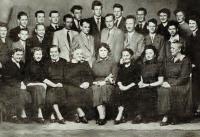 Přerov, LD ZK ROH Přerovských strojíren, soubor při svém 35 jubileu, 1956