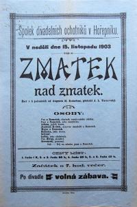 Hořepník, SDO, Zmatek nad zmatek - plakát, 1903