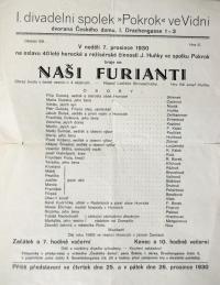 Vídeň, Pokrok, Naši furianti - plakát, 1930